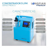 Concentrador De Oxigeno Longfian 5 Litros Estacionario