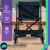 Silla De Ruedas Traslado Plegable Ligera Compacta Freno