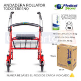 Andadera Ortopedica Rollator Asiento Silla Adulto Todo Terre