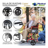 Silla De Ruedas De Lujo Plegable Compacta Todo Terreno Ms