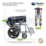 Silla De Ruedas Plegable Económica Llantatodo Terreno Ligera