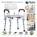 Silla Ducha Baño Ajustable Brazos Respaldo Drive Envio Grat.