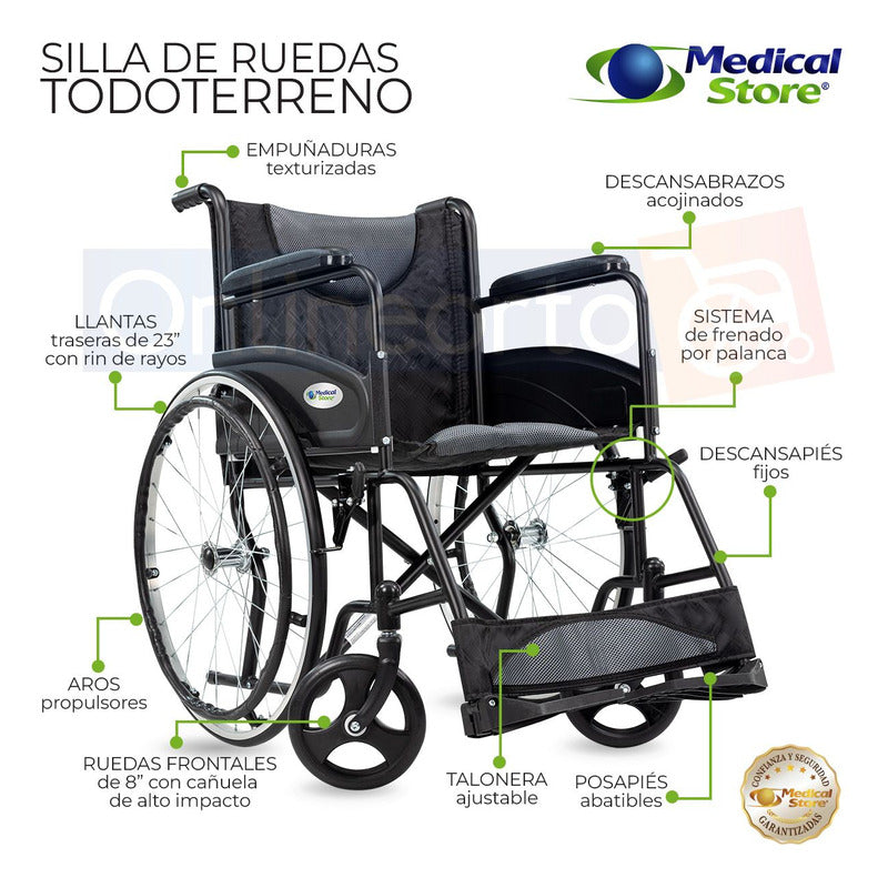 Silla De Ruedas Plegable Llanta Neumatic Todoterreno Thunder