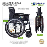 Silla De Ruedas Todo Terreno  Elevapiernas Neumatica Ligera