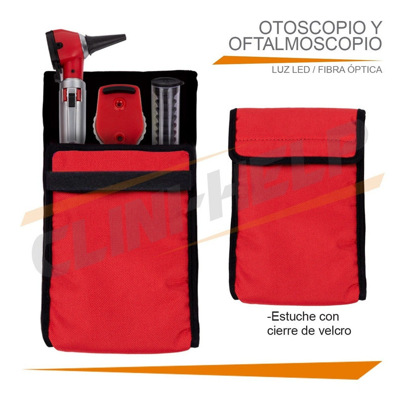 Otoscopio Oftalmoscopio Medico Diagnostico Luz Led Estuche