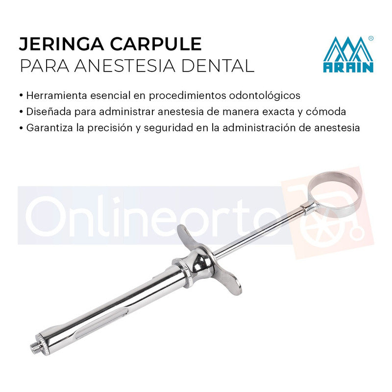 Instrumental Carpule Jeringa Dental Acero Inox Anestesia