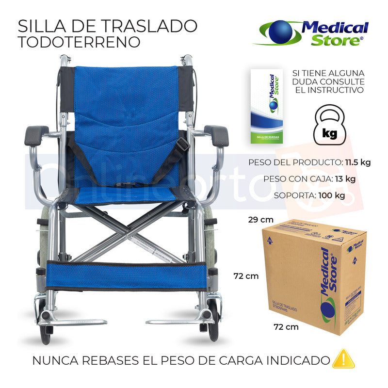Silla De Ruedas De Lujo Plegable Compacta Todo Terreno Ms