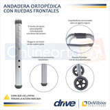 Andadera Ortopédica De Lujo Aluminio Ligera Con Ruedas Drive