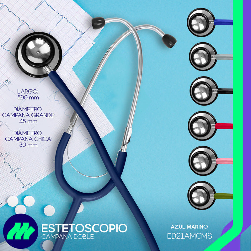 Estetoscopio Doble Campana Adulto Pediatrico De Lujo