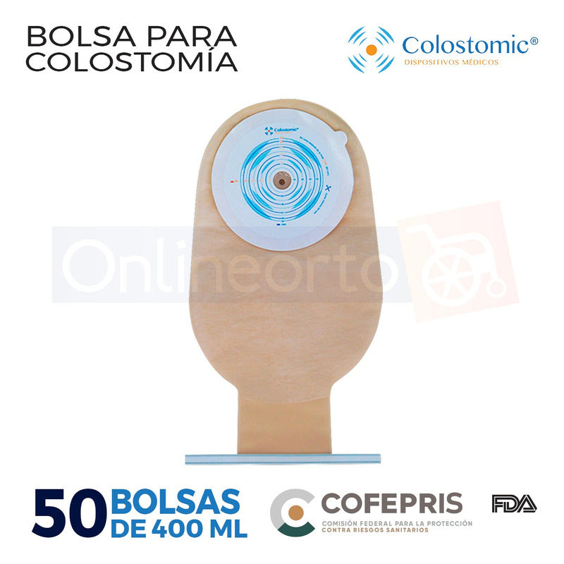 Bolsa Colostomia Recortable 15-64mm Adulto 50 Pzas Drenable