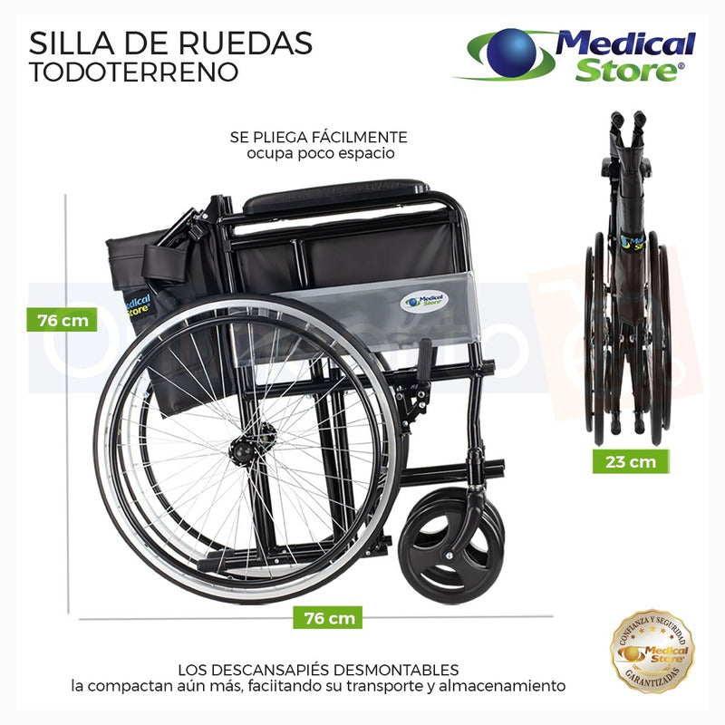 Silla De Ruedas De Lujo Plegable Compacta Todo Terreno Ms