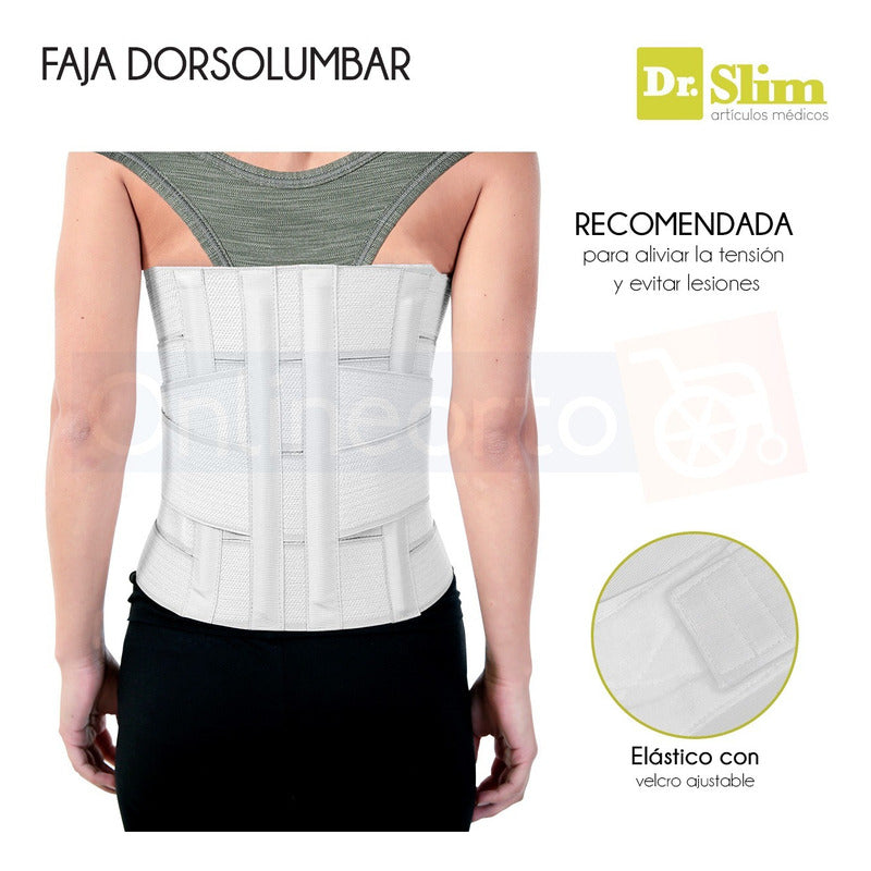 Faja Dorso Lumbar Dorsal Reforzada Transitable Marca Dr.slim