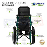 Silla De Ruedas Reclinable Marca Medical Store Envio Gratis