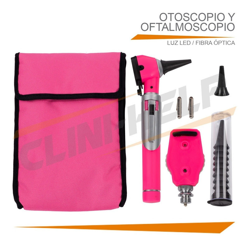 Otoscopio Oftalmoscopio Medico Diagnostico Luz Led Estuche