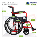 Silla De Ruedas Plegable Llanta Neumatic Todoterreno Thunder