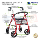 Andadera Ortopedica Rollator Asiento Silla Adulto Todo Terre