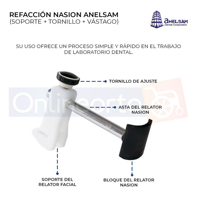 Nasion Articulador Dental Soporte Tornillo Vastago Refaccion