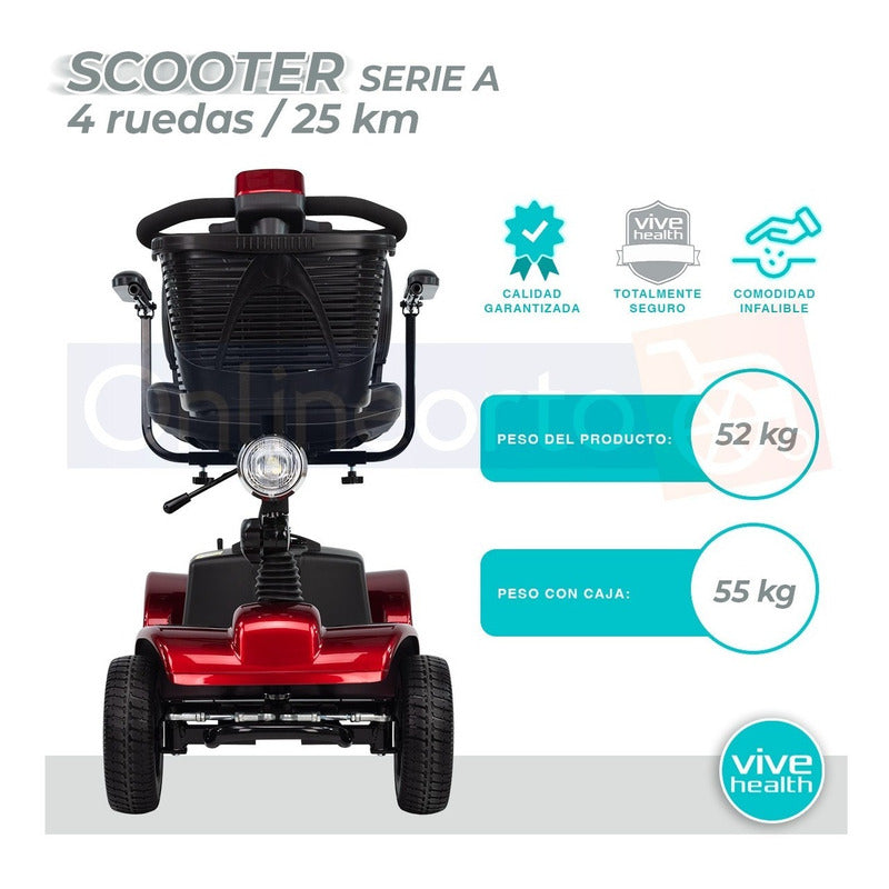 Silla De Ruedas Lujo Scooter Eléctrico 4 Ruedas