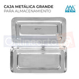 Caja Metalica Grande Instrumental Inox 20 X 10 X 4 Cm