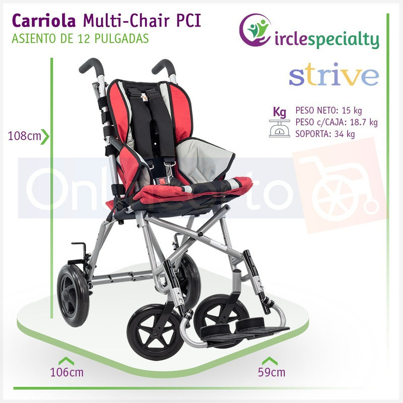 Silla De Ruedas Pediátrica Carriola Infantil Pci