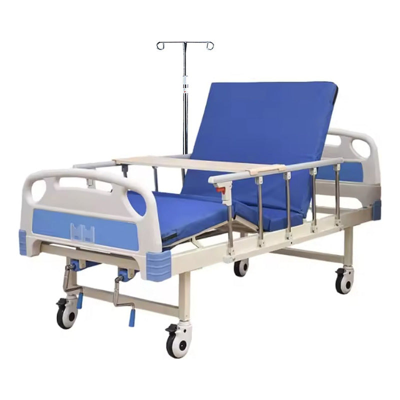 Cama Hospitalaria Manual Colchon Porta Suero Mesa