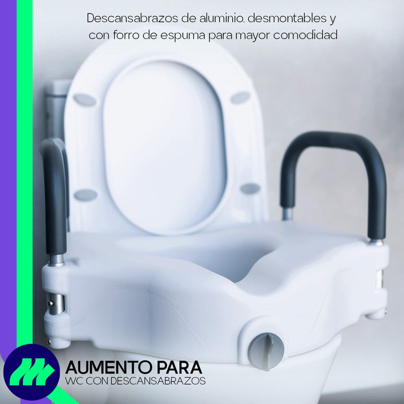 Aumento Asiento Extencion Para Wc Baño Seguro Apoya Brazos