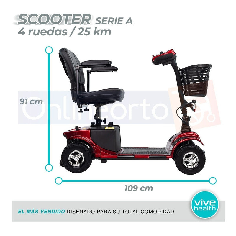 Silla De Ruedas Lujo Scooter Eléctrico 4 Ruedas