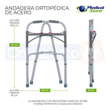 Andadera Ortopédica Acero Plegable Ajustable  Adulto