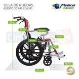 Silla De Ruedas Traslado Ligera Compacta Gris Medical Store