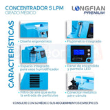 Concentrador De Oxigeno Longfian 5 Litros Estacionario