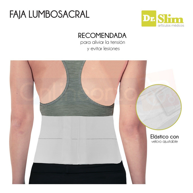 Faja Sacrolumbar Lumbo Sacra Reforzada Lujo Marca Dr. Slim