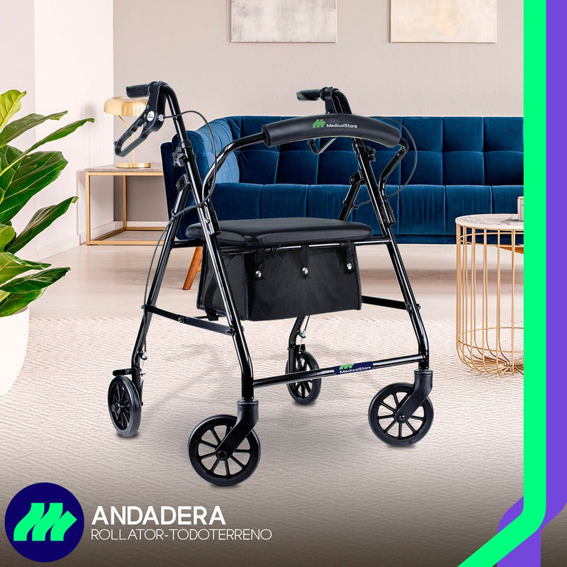 Andadera Ortopedica Rollator Asiento Silla Adulto Todo Terre