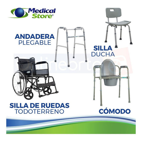 Silla Ducha Silla De Ruedas Andadera Plegable Comodo 3 En 1