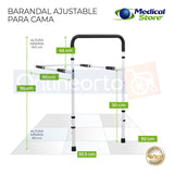 Barandal Auxiliar Para Cama Seguridad Soporte Medical Store