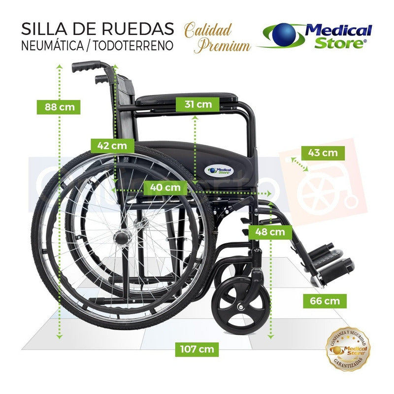 Silla De Ruedas Plegable Llanta Neumatic Todoterreno Thunder