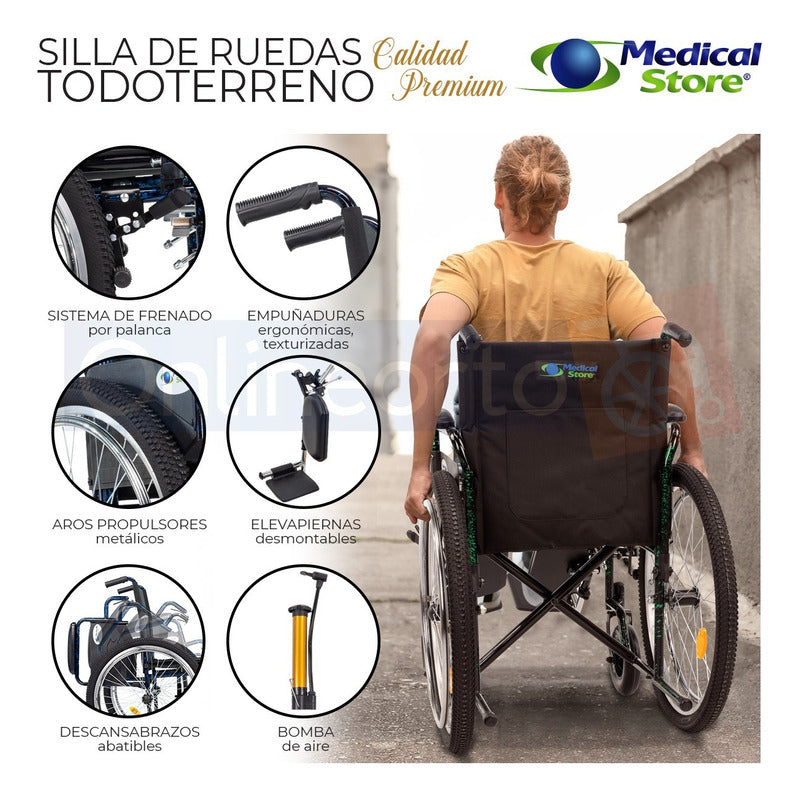 Silla De Ruedas Todo Terreno Con Elevapiernas Marca Tornado