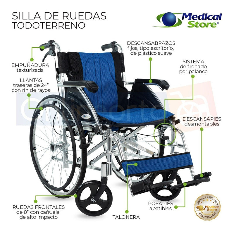 Silla De Ruedas De Super Lujo Ligera Aluminio Medical Store