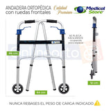 Andadera Ortopédica Adulto Aluminio Ruedas Plegable Drive M