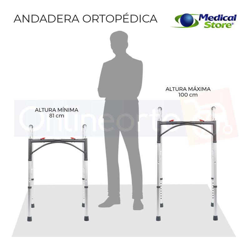 Andadera Aluminio Ortopedica Plegable Reforzada Adulto Drive