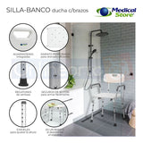 Silla Ducha Baño Ajustable Brazos Respaldo Drive Envio Grat.