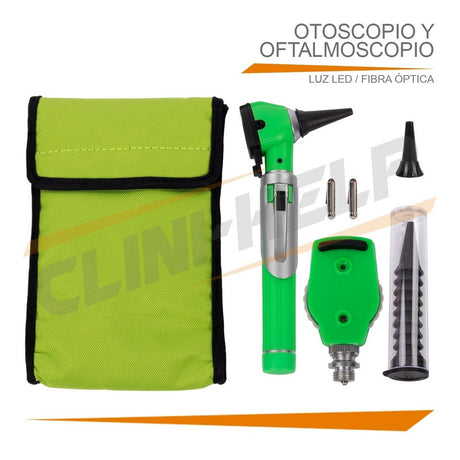 Otoscopio Oftalmoscopio Medico Diagnostico Luz Led Estuche