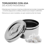 Recipiente Algodonero Torundero 250 Ml Acero Inox Espejo