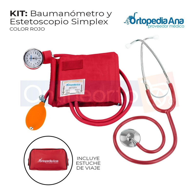 Baumanómetro Aneroide Kit Estetoscopio Una Campana Simple