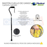 Bastón Cuello Ganso Ajustable De 1 Apoyo