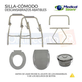 Silla Comodo Aumento Ducha Para Wc Baño 3 En 1 Medical Store