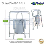 Silla Comodo Aumento Ducha Para Wc Baño 3 En 1 Plgable Drive