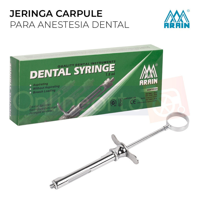 Instrumental Carpule Jeringa Dental Acero Inox Anestesia