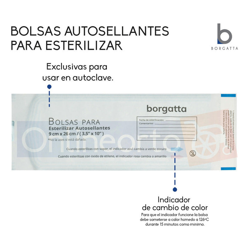 Bolsa Para Esterilizar 9x26 Autosellable 200 Pzas