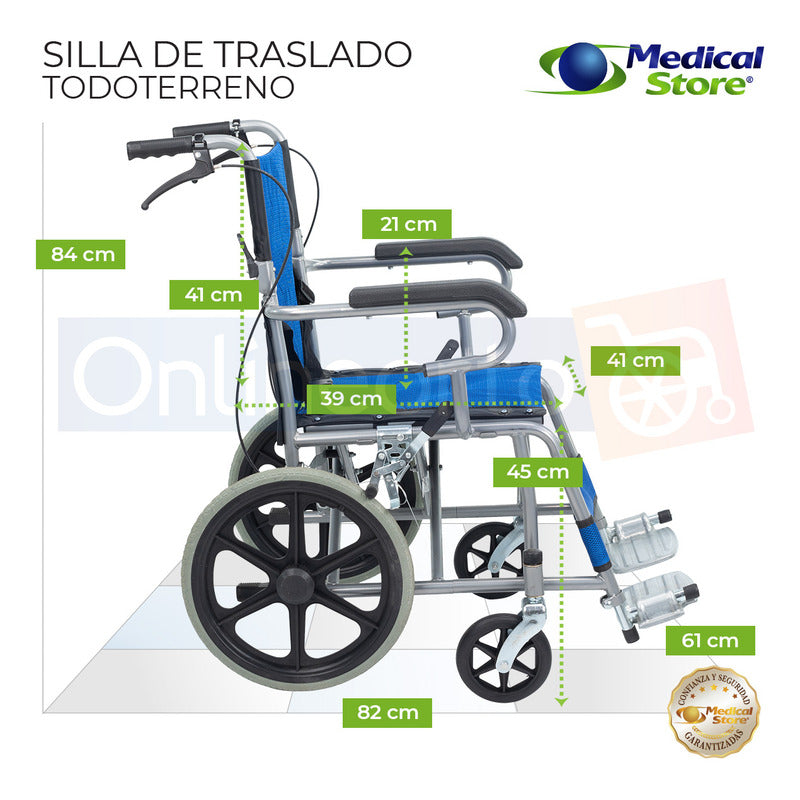 Silla De Ruedas De Lujo Plegable Compacta Todo Terreno Ms