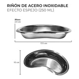 Bandeja Riñon Acero Inoxidable Medico 250 Ml Efecto Espejo